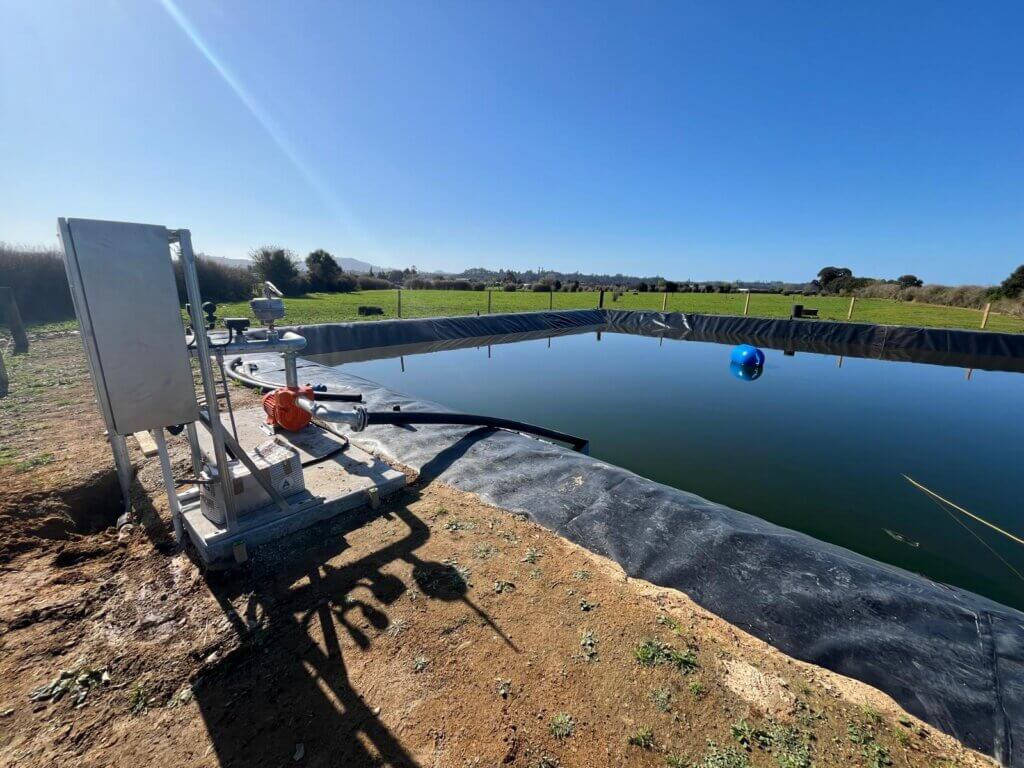 Katikati new pond install shore moiunted effluent pump vsd electrical